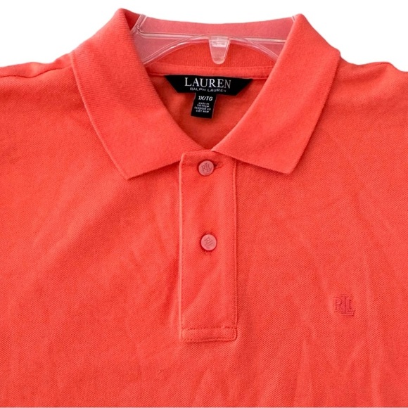 NWOT Lauren Ralph Lauren Woman Size 1X Apricot Piqué Polo Shirt Cotton-Elastane - Picture 3 of 8